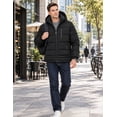 thumbnail image 4 of Heting Men's Winter Puffer Jacket with Hood Lightweight Quilted Coat Windproof Outerwear for Travel Daily Wear Black Large, 4 of 9