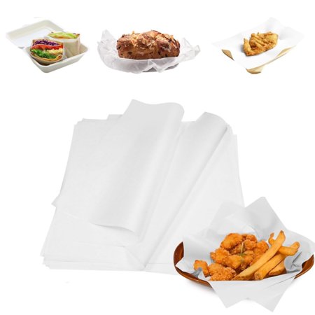 QZS Durable Baking Paper Set of 50 Parchment Paper Sheets 9.8X13.8In Rectangular Deli Wrapper for Sandwiches Bread and Pizza