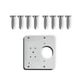 thumbnail image 2 of Gabinete de acero inoxidable Placa de reparación de la bisagra de puerta de madera Plantilla universal con conjunto de montaje de tornillo Soporte de dormitorio de cocina 1 placa 8 tornillos Yuarrent TO001029-01B, 2 of 6
