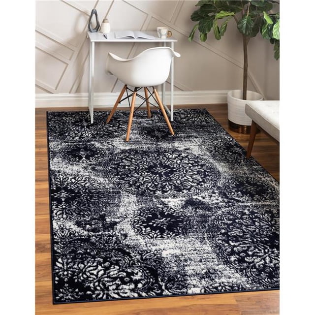 Unique Loom 3141504 7 x 10 ft. Grand Sofia Rectangular Rug, Navy Blue