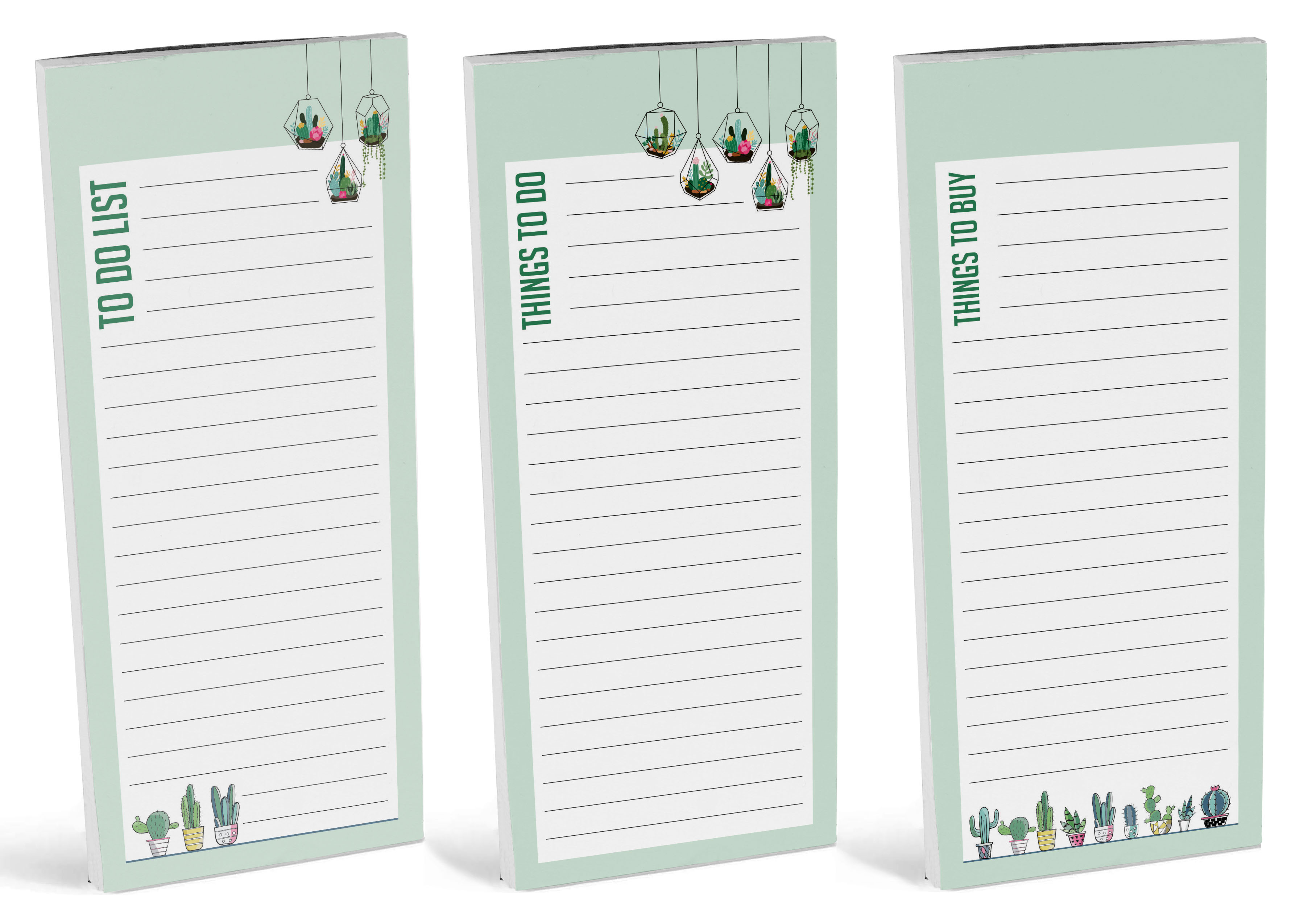 Inkdotpot Pack of 3 Magnetic Fridge To-Do List Notepads- Magnetic Memo Pads For Refrigerator-(50 Sheets Each)-HL