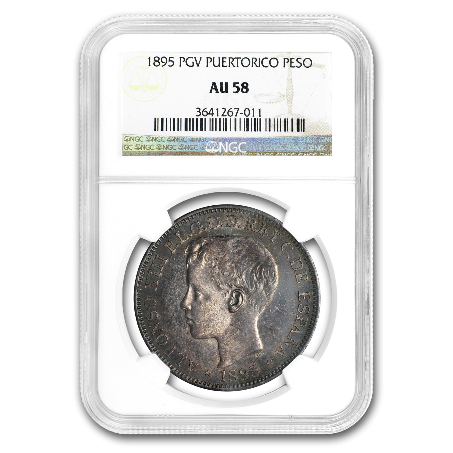 1895 Puerto Rico Silver Peso Choice AU-58 NGC - Walmart.com