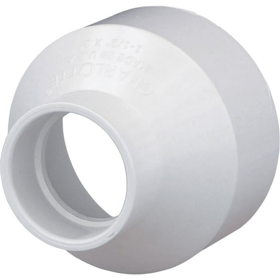 Plastic Pipe Fitting, Dwv Reducing Coupling, 3X1-1/2", Charlotte, 00102 0800HA