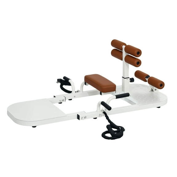 Foldable Sissy Squat Machine, Hip Thrust Machine, Glute Workout Equipment with Push Up Stand, Home Gym, White