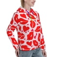 thumbnail image 6 of Easygdp Lips Kiss Womens Casual Hoodies Sweatshirts Long Sleeve Pullover Fall Pullover Tops Outfits Winter Clothes-Small, 6 of 7