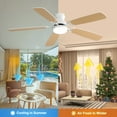 thumbnail image 3 of iRerts 52 Inch Ceiling Fan With Light And Remote Control, Modern Ceiling Fan with Quiet Reversible DC Motor, 6 Speeds, Timing, Low Profile Ceiling Fan with Light for Bedroom Living Room Kitchen, White, 3 of 8