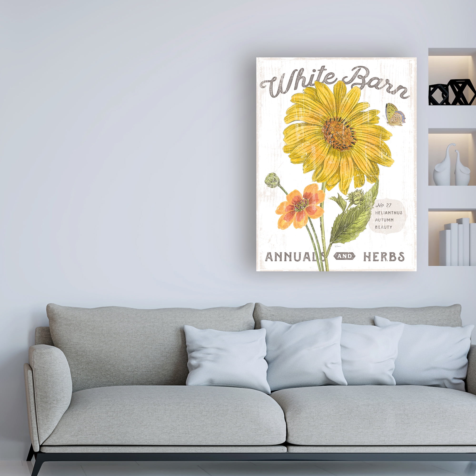 Trademark Fine Art 'White Barn Flowers I' Canvas Art by Sue Schlabach