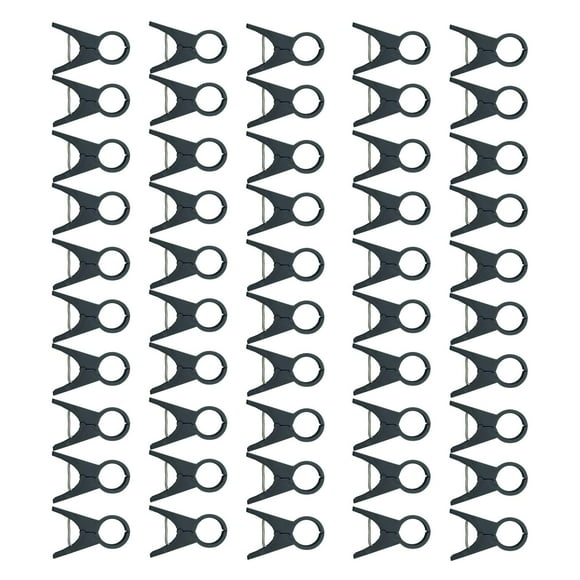 50 clips de sujeción reutilizables para tomates y guisantes. negro