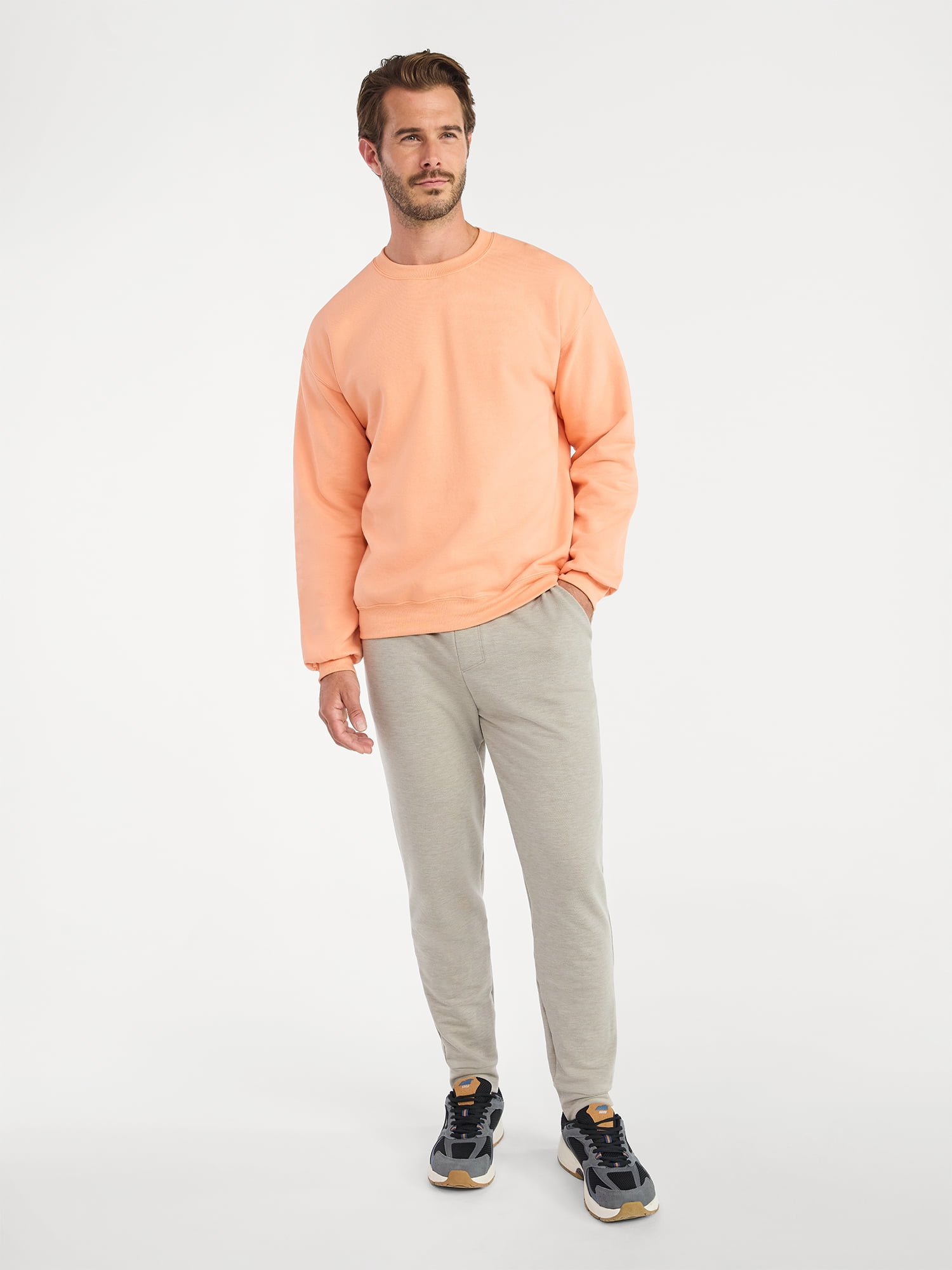 Athletic Works Fleece Crewneck Sweatshirt, Mens & Big & Tall Sizes XS-4XLT
