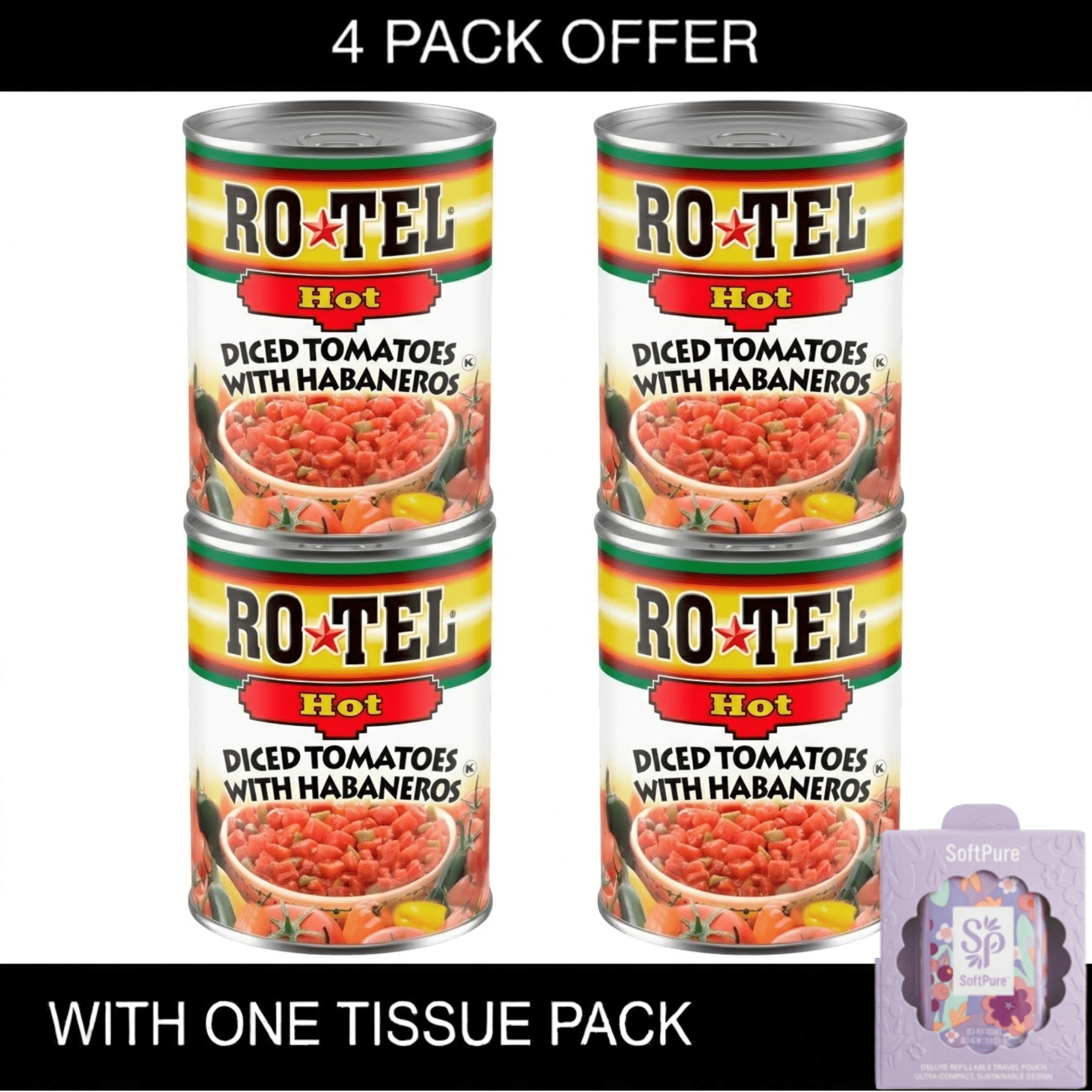 RO-TEL Organic Diced Tomatoes & Green Chilies, 10 oz Can, 8pk