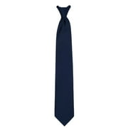 Jacob Alexander Men's Pre-Tied Ready Made Solid Color Clip-On Neck Tie - Navy Blue