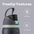 thumbnail image 2 of Owala FreeSip Insulated Stainless Steel Water Bottle with Straw for Sports and Travel, BPA-Free, 24oz, Foggy Tide, 2 of 3