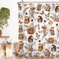 thumbnail image 3 of Nanqianyi Happy Fall Polyester Shower Curtain,Woodland Fox Raccoon,Waterproof Bathroom Decor Curtains with Hooks,72 W x 84 H Inch, 3 of 7