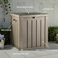 thumbnail image 3 of 51 Gallon Weatherproof Outdoor Storage Container with Lockable Lid and Handles, Light Brown, 3 of 6