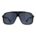 thumbnail image 3 of Mens Racer Mobster Fashion Oversize Sunglasses All Black, 3 of 4