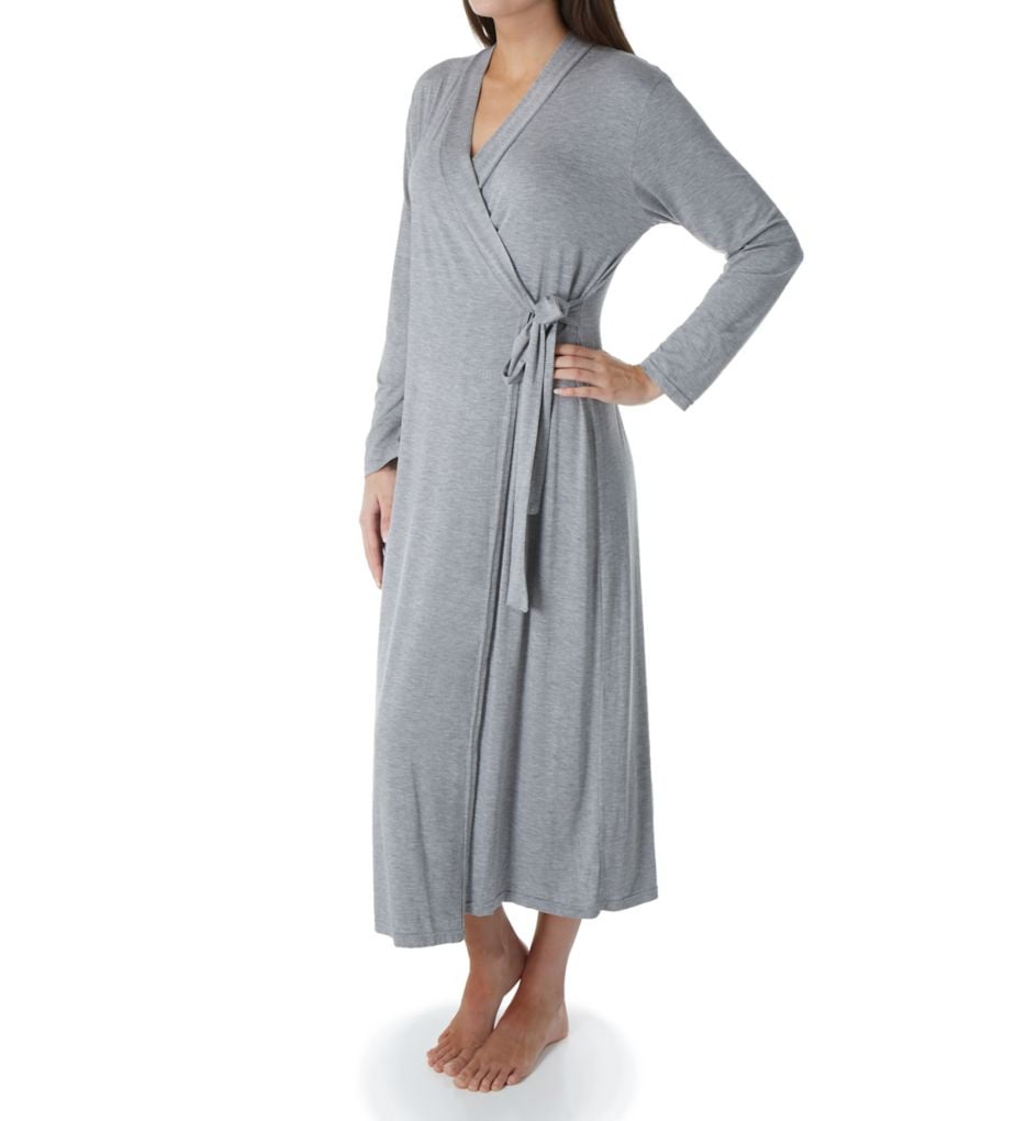 Women's Shadowline 61223 Long Wrap Robe (Heather Grey 2X)