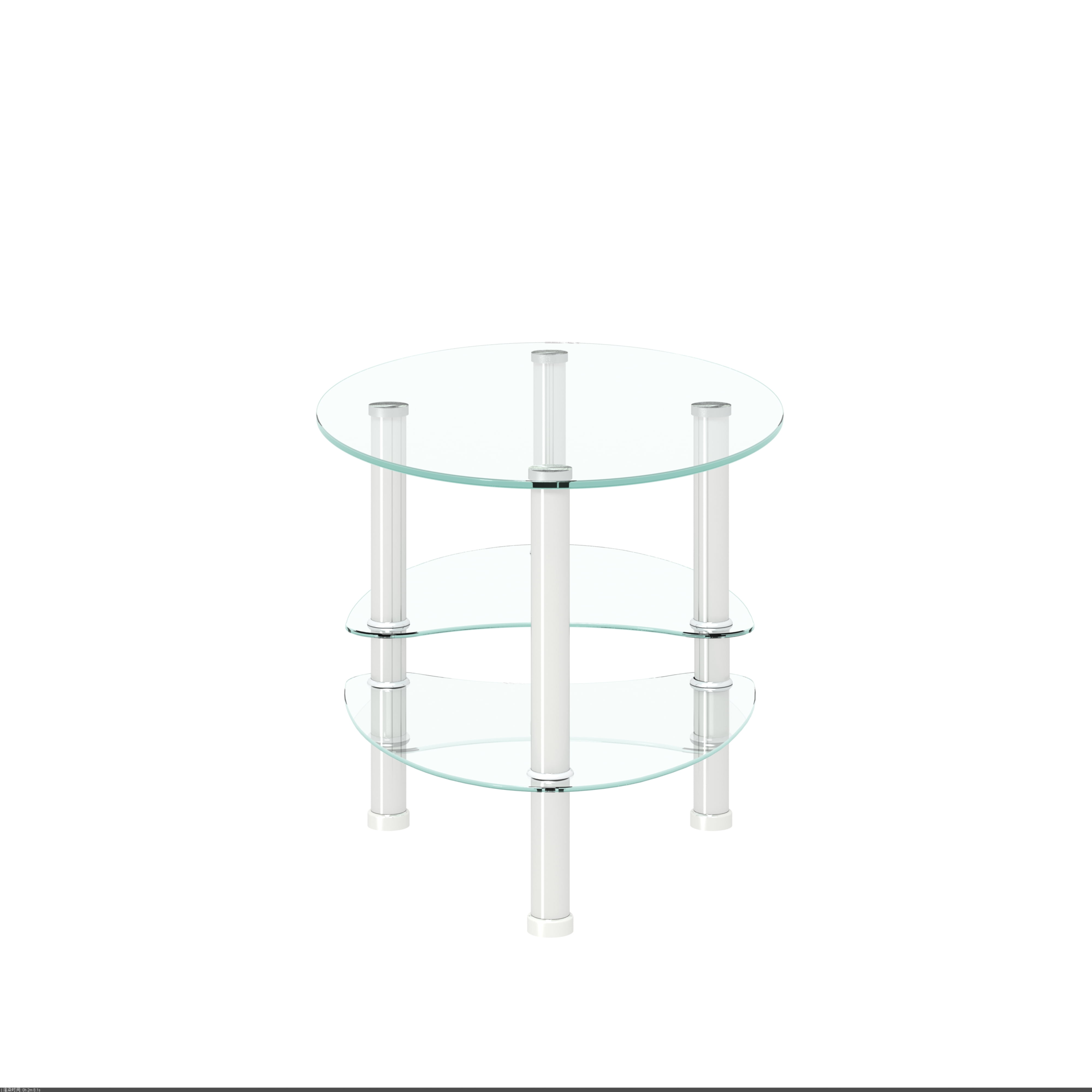 Yardi Yard Modern Oval 2-Tier Tempered Glass Coffee Table with Storage Side Shelf and Metal Legs for Living Room Clear