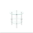 thumbnail image 6 of MAYEERTY Transparent Oval Glass Coffee Table – 3-Layer Modern Tea Table with Stainless Steel Legs, 6 of 8