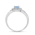 thumbnail image 5 of 10k White Gold Oval Aquamarine And Diamond Ring, 5 of 6