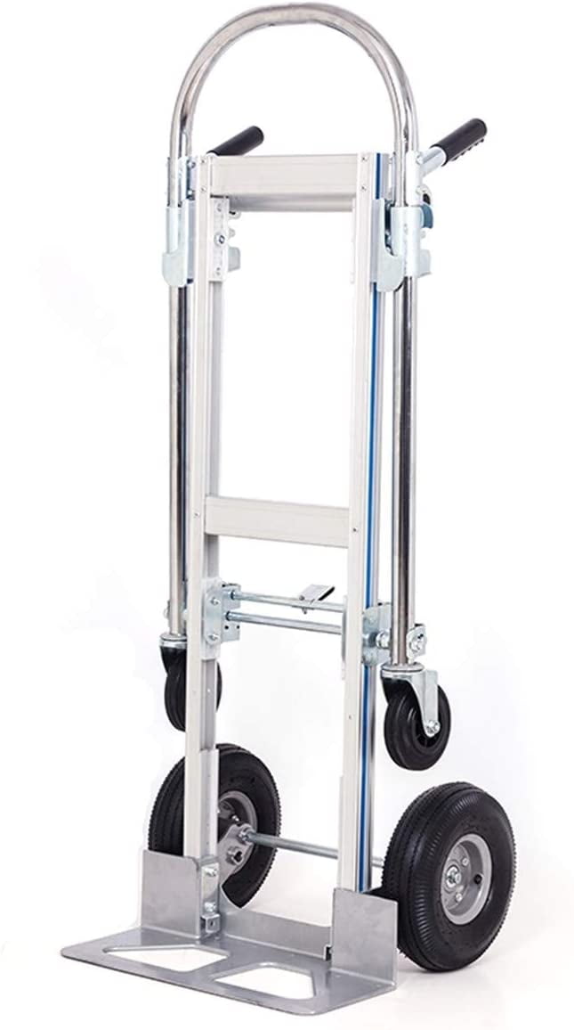 2 in 1 Aluminum Hand Truck Convertible 770LBS Collapsible Trolley Dolly Platform 