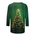 thumbnail image 4 of LEBONYARD Ladies' Christmas Printing Round Neck Sweatshirts Casual 3/4 Sleeve Loose Fit Top, 4 of 5