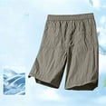 thumbnail image 5 of Men's Quick Dry Cooling Athletic Shorts, Elastic Waist Drawstring Breathable Workout Shorts with Pockets for Running, Gym & Casual Wear Size S-5XL Army Green, 5 of 9