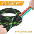 thumbnail image 4 of THTGDW-Braided Cable Sleeve, 33ft Expandable Wire Loom for Automotive Wiring Harness & PC Case, Pet-Proof Chew Resistant Cord Protector, Flexible Cable Management (Black-UV Green-UV Yellow, 6mm (1/4", 4 of 4