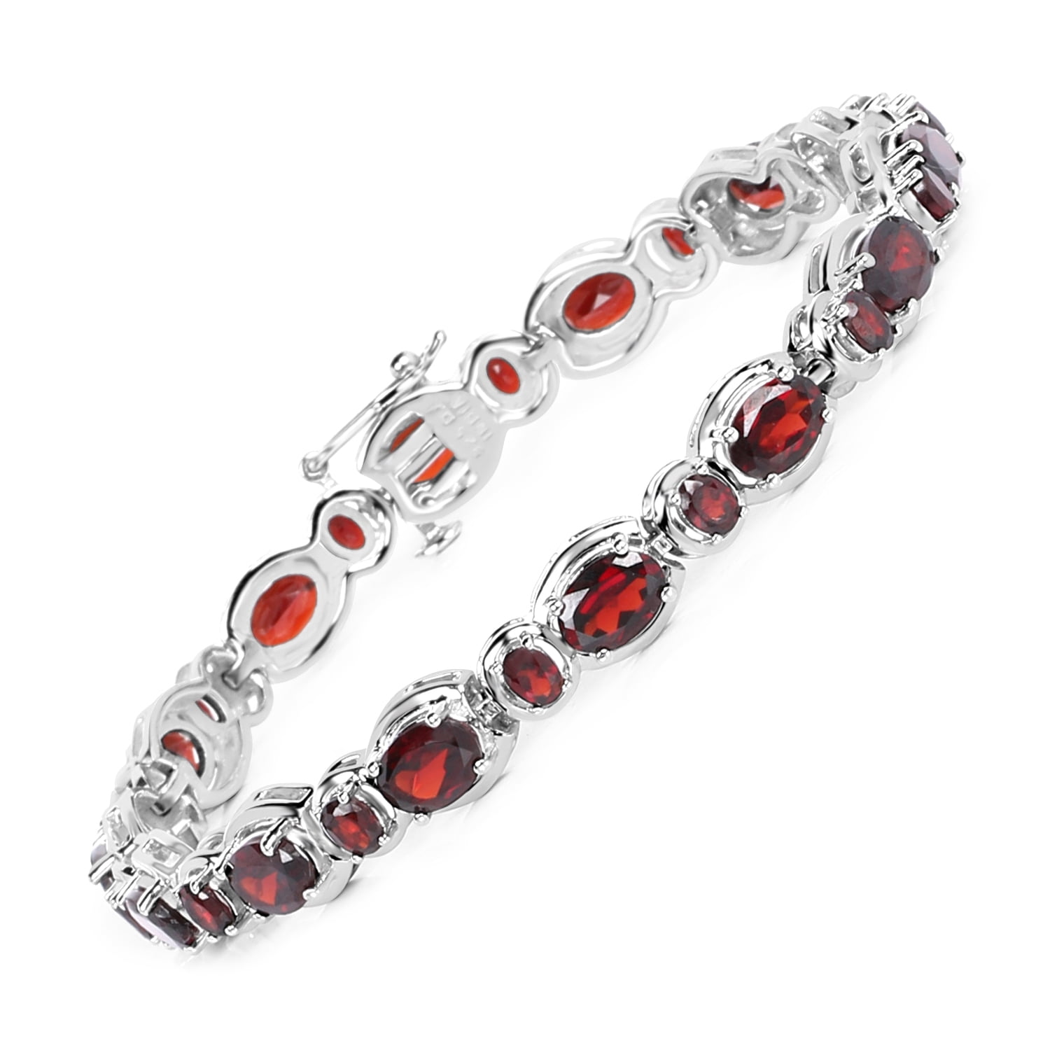 garnet and silver bracelet