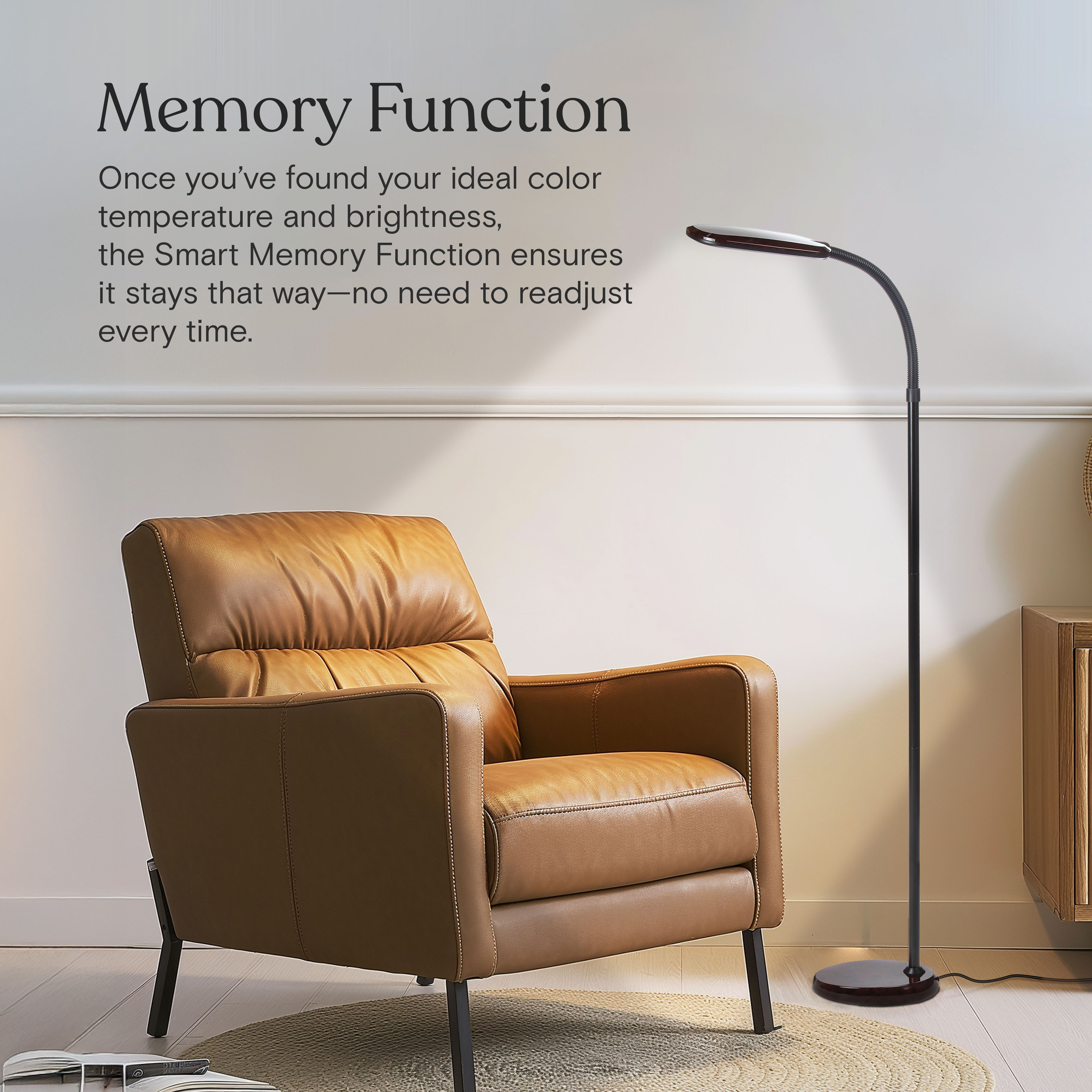 Brightech LitespanSlim 55 in. Brown LED Floor Lamp