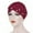 Burgundy, variant on Herrnalise Women Pearl Beading India Hat Muslim Ruffle Chemo Beanie Turban Wrap Cap