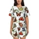 thumbnail image 1 of Balery Multicolored Butterflies Conjunto de Pijama para Mujer con Estampado, Dos Piezas de Manga Corta y Shorts, Ropa de Dormir Suave con Cuello Redondo y Bolsillos-X-Large, 1 of 6