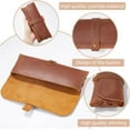 thumbnail image 6 of 1 pc Rectangle Leather Pen Bags Snap Clasp Pen Bags with Alloy Findings Study Supplies Coconut Brown 90x210x43mm, 6 of 8