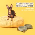 thumbnail image 2 of Dog Slow Feeder Ceramic Bowls Set with Stand, Cute Paw Slow Feeding Food Bowl and Water Bowl for Small Breed, Ceramics Cat Dishes,Non Slip, Brithday Gifts, Grey, 2 of 9