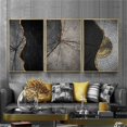 thumbnail image 2 of Cuadro de mármol con textura de madera, pintura abstracta en lienzo de oro, negro y verde, arte de pared, carteles y grabados vintage de lujo para la decoración del hogar, 2 of 5