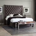 thumbnail image 3 of Diamond Sofa PARKAVESKEKBED Park Avenue Eastern King Size Tufted Bed with Vintage Wing, Smoke Grey Velvet, 3 of 6