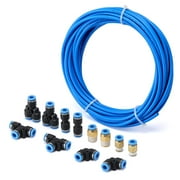 AIRTOON Air Hose Pipe Tube Kit 6mm OD with 1/4" Push to Connect Air Fittings, Pneumatic Air Line Connector, 13 PCS