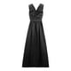 thumbnail image 5 of Vestidos de novia Prolriy para mujer, vestido de cóctel, negro, manga larga, elegante, cuello halter, espalda descubierta, satén, espagueti, fiesta, noche, abertura lateral, negro, XL, 5 of 8