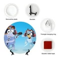 thumbnail image 5 of Lsque Bluey Pattern Ceramic Decorative Plate Decorative Plates with Display Stand Personalized Porcelain Plate Ceramic Ornaments for Wall Hanging Decoration-6in, 5 of 6