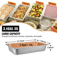 thumbnail image 3 of VEVOR 6 Pack Steam Table Pans 20.9 x 12.8 x 3.9 Inch Deep Steam Table Pan Full Size 13L Deep Food Container Stainless Steel Oven Tray Hotel Pans Anti-Jam Steam Table Food Pan, 3 of 8