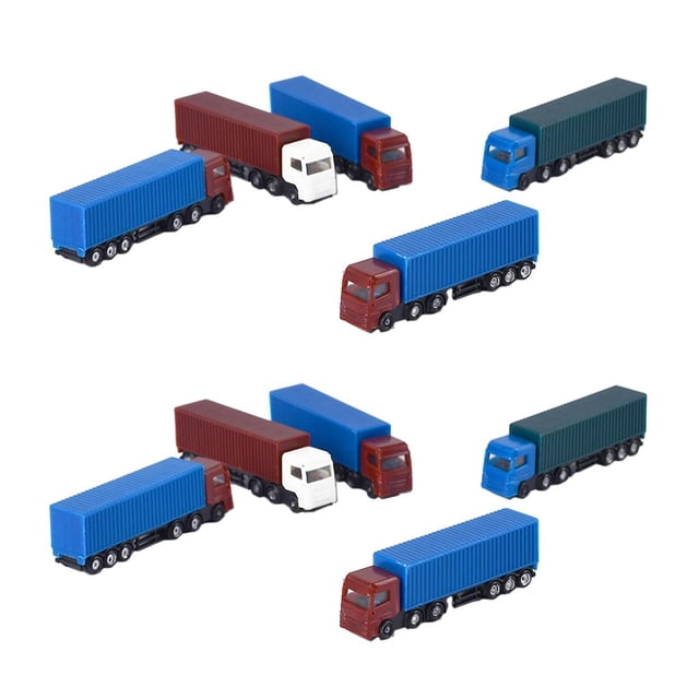 Paquete de 10 juguetes de diseño de tren de camión en miniatura de plástico Zulema Mini Truck Toys