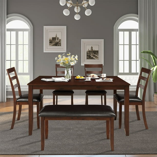 Enyopro 6 Piece Dining Table Set Modern Home Dining Set With