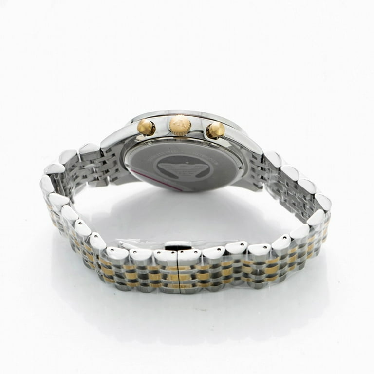 Emporio Armani Men's Quartz Chronograph Watch, Blue Dial, Two-Tone