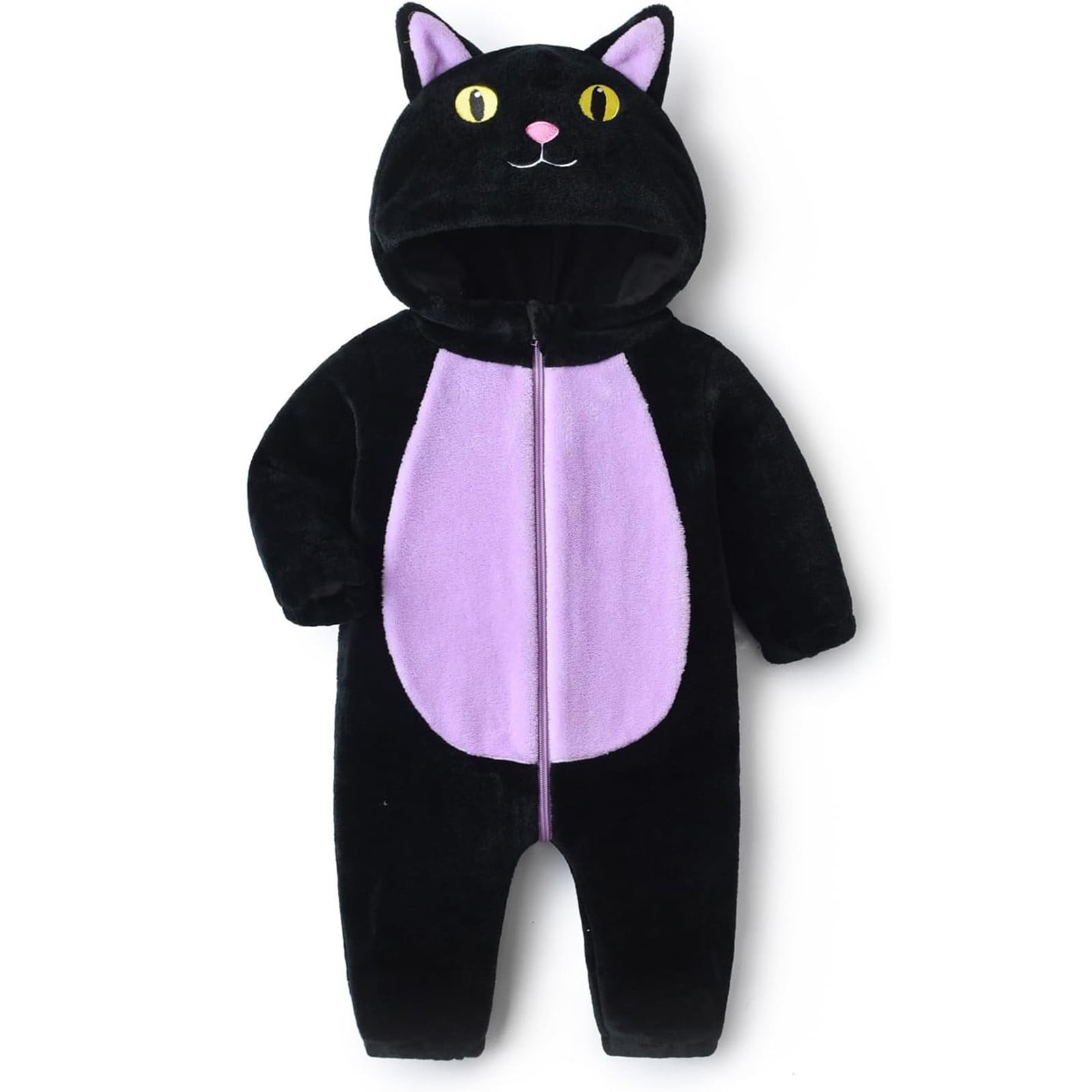 YUEHUA Onesie Animal One Piece Christmas Cat Cost-ume Fleece Hooded Onesie Cute Fuzzy Sleepwear Winter Warm Romper Outfits