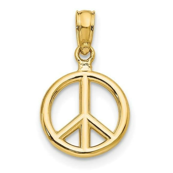 Finest Gold 14K Yellow Gold Polished Peace Symbol Pendant