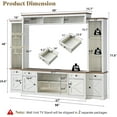 thumbnail image 2 of Merluxy 4 Pieces Living Room Table Sets, 98" Farmhouse Wall Unit TV Stand, Coffee Table & 2 End Tables with Charging Station, Barnwood & White, 2 of 10