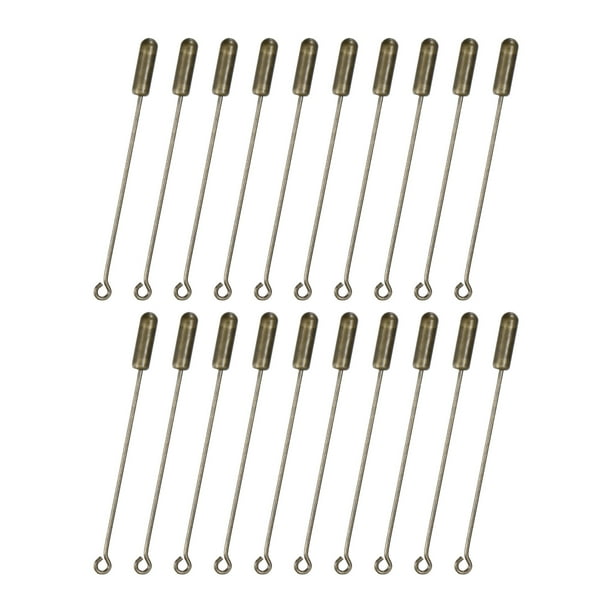 Paquete de 20 alfileres de broche de cobre de 2 pulgadas con extremos de tope para ropa y accesorios.