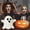 A, variant on Cute Halloween Ghost Shaped Sherpa Plush Pillow, Soft Fluffy White Ghost Throw Cushion, Spooky Ghost Stuffed Decor Pillow for Sofa Couch Bedroom Halloween Home Party Decor Gift