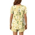 thumbnail image 3 of Simua Two Piece Summer Cooling Pajamas for Women, Women's Cute Printed Button Round Neck Short Sleeve Shirts with Shorts Loose Nightwear Pjs Set, Size S-XXXL, 3 of 6