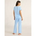 thumbnail image 4 of Joyspun Women's and Women’s Plus Lightweight Sleep Tee and Pants Set, 2-Piece, Sizes XS to 3X, 4 of 5