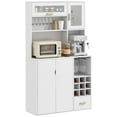 thumbnail image 1 of HOMCOM Hutch de Cuisine avec Rangement pour Vin Micro-Ondes Comptoir Tiroir Blanc, 1 of 10
